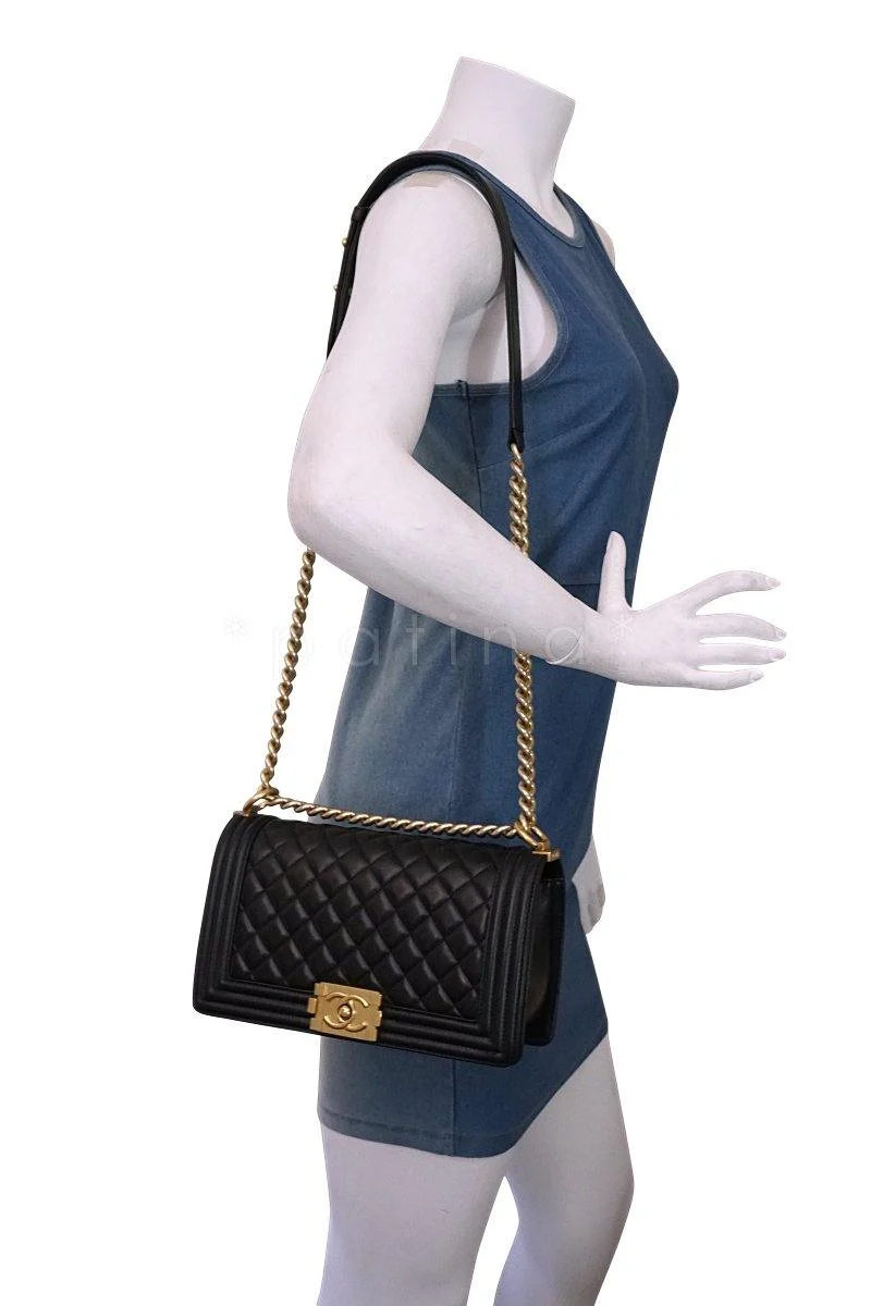 Chanel Black Boy Classic Flap, Medium Lambskin Bag GHW - Image 15