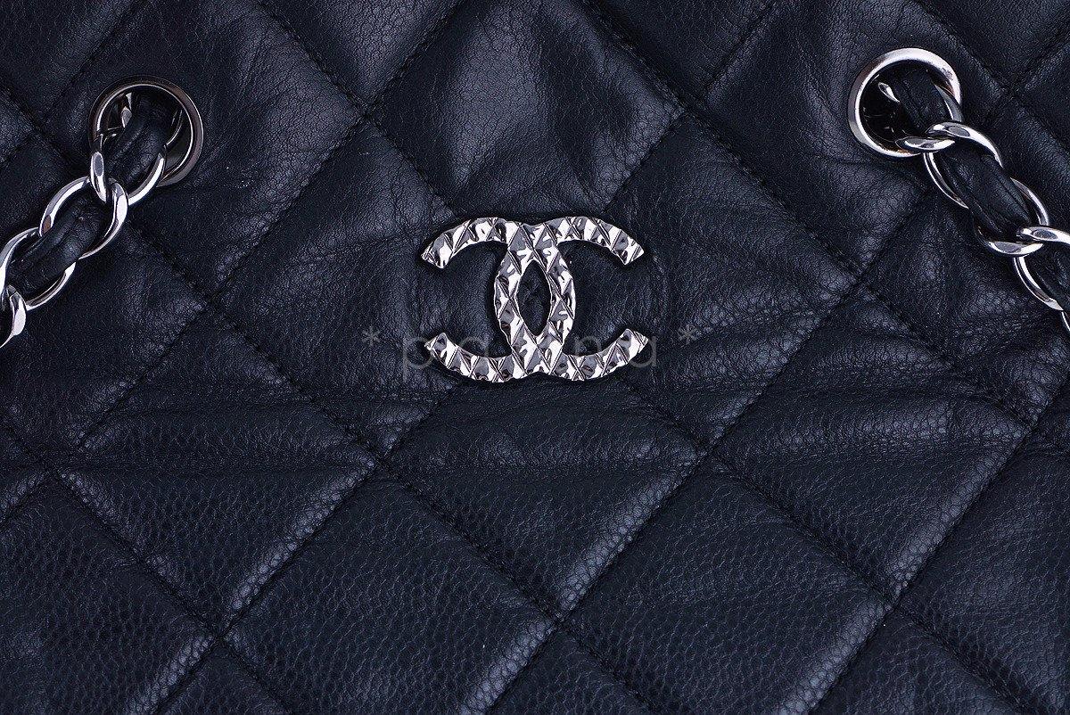 Chanel Black Brilliant CC Soft Caviar Cells Quilted Shopper Tote Bag - Image 6