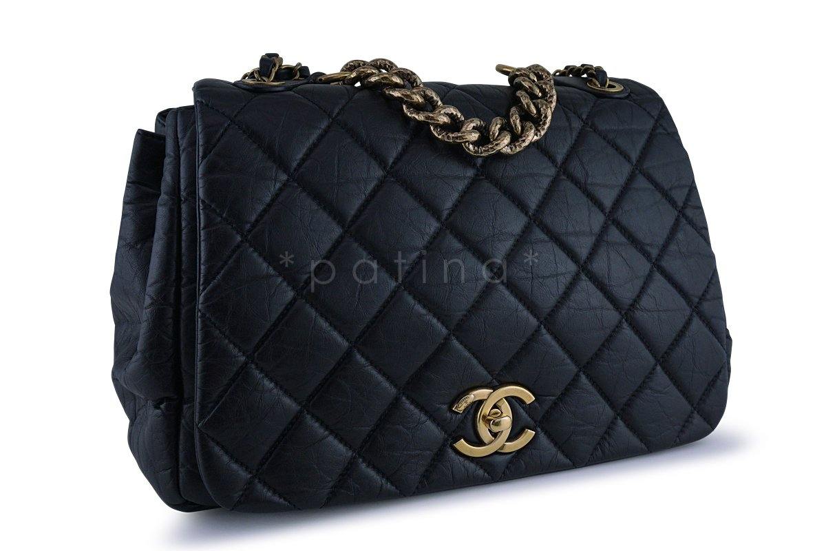 Chanel Black Calf Jumbo Quilted Luxury Accordion Flap Bag - Image 3