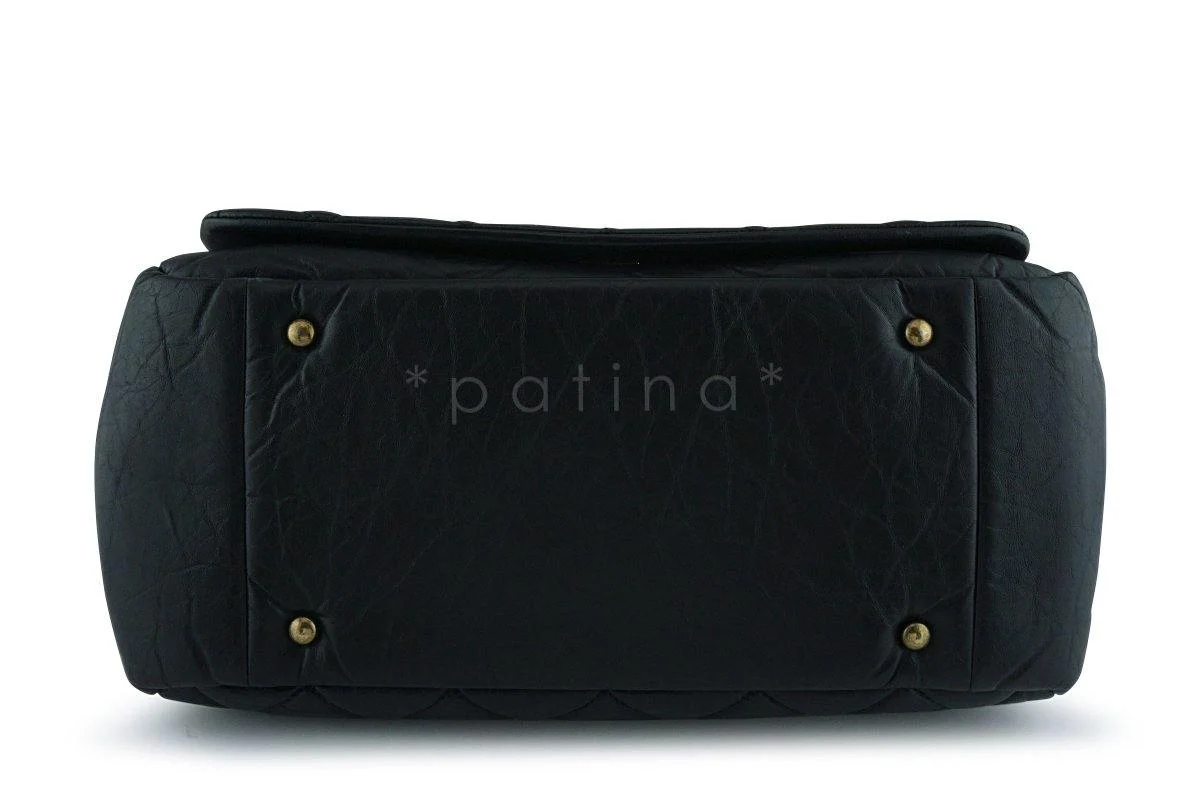 Chanel Black Calf Jumbo Quilted Luxury Accordion Flap Bag - Image 6