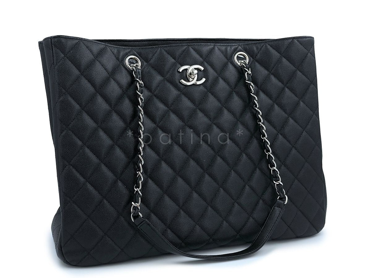Chanel Black Caviar Classic CC Large Timeless Tote Bag SHW - Image 2