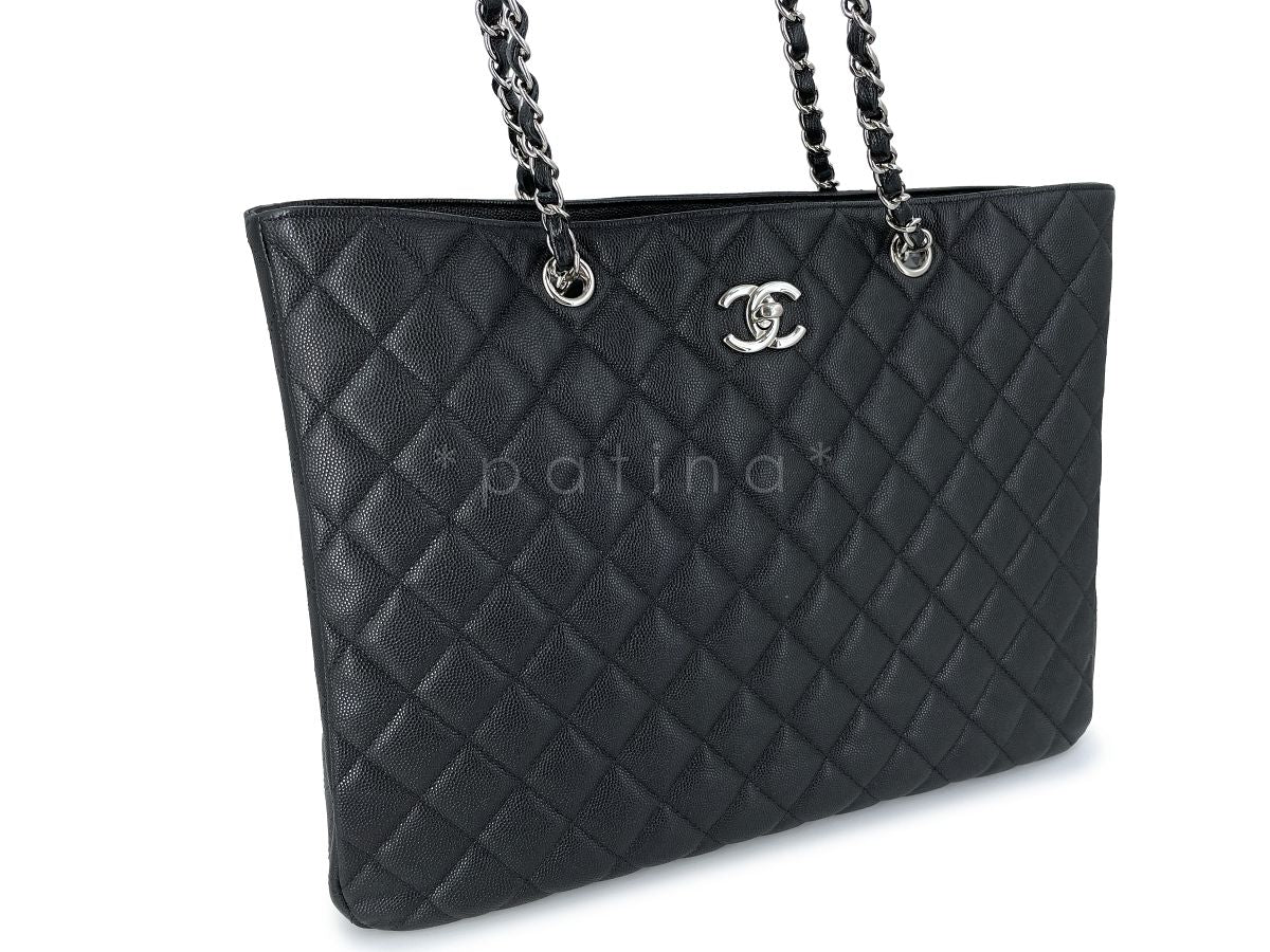 Chanel Black Caviar Classic CC Large Timeless Tote Bag SHW - Image 3