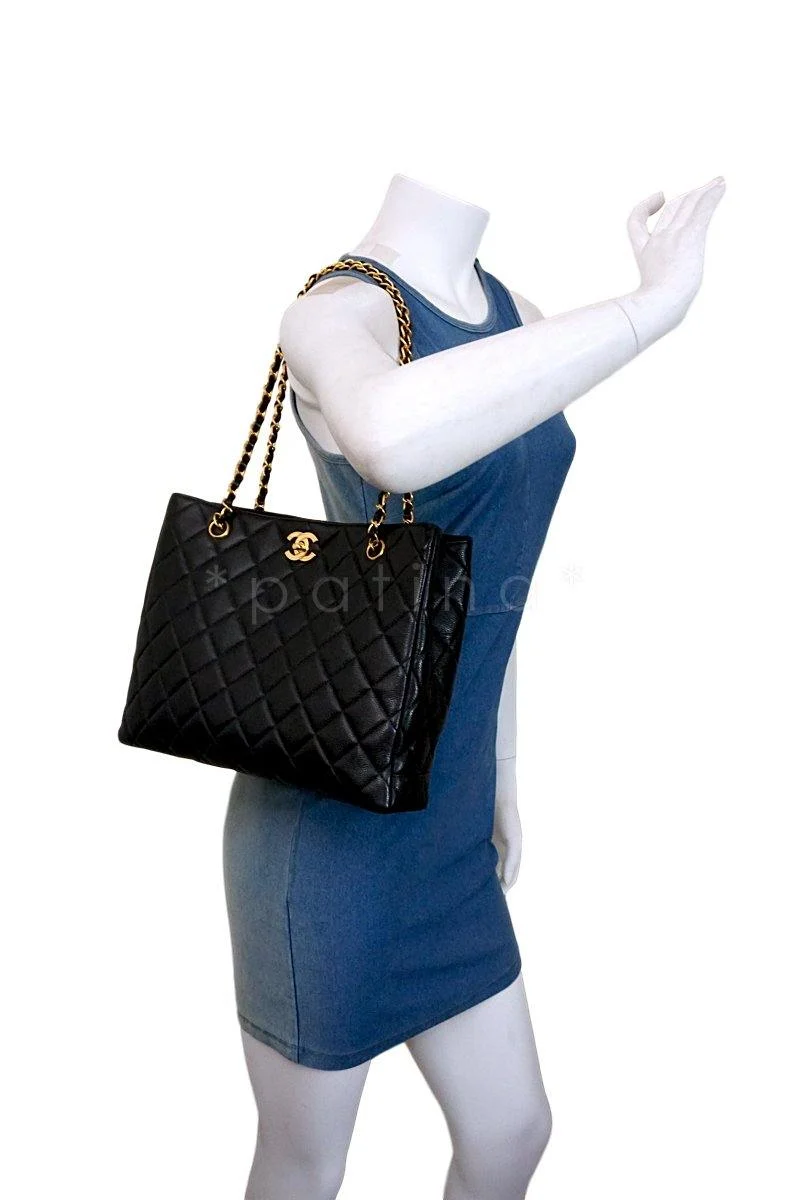 Chanel Black Caviar Classic Clasp Tote Bag 24k GHW - Image 12