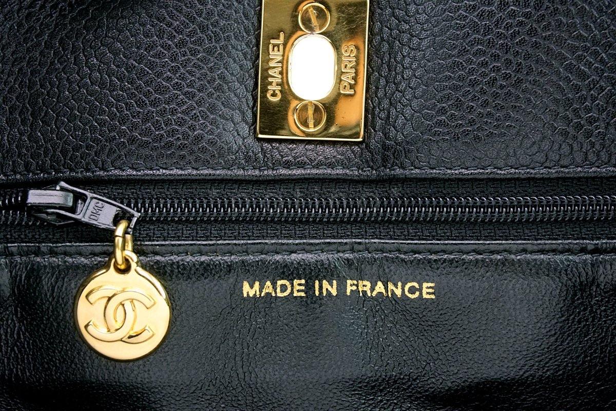 Chanel Black Caviar Classic Clasp Tote Bag 24k GHW - Image 9