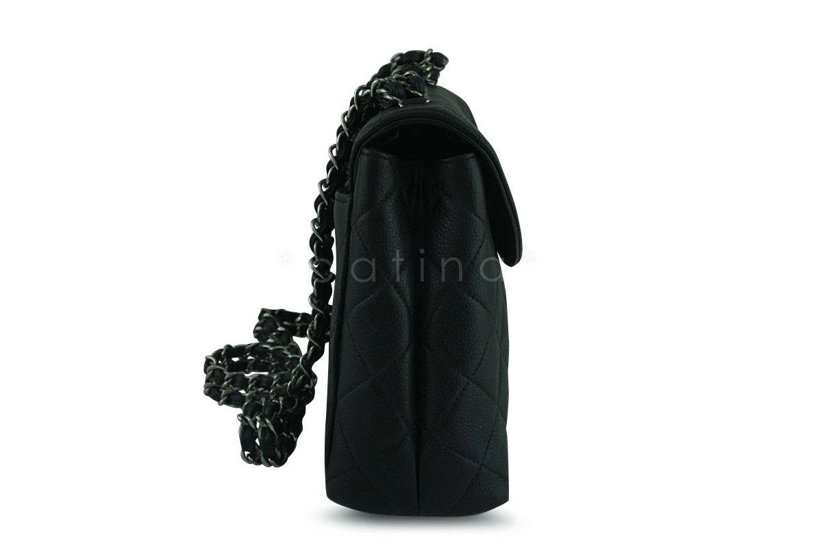 Chanel Black Caviar Classic Crossbody Quilted Flap Bag - Image 4