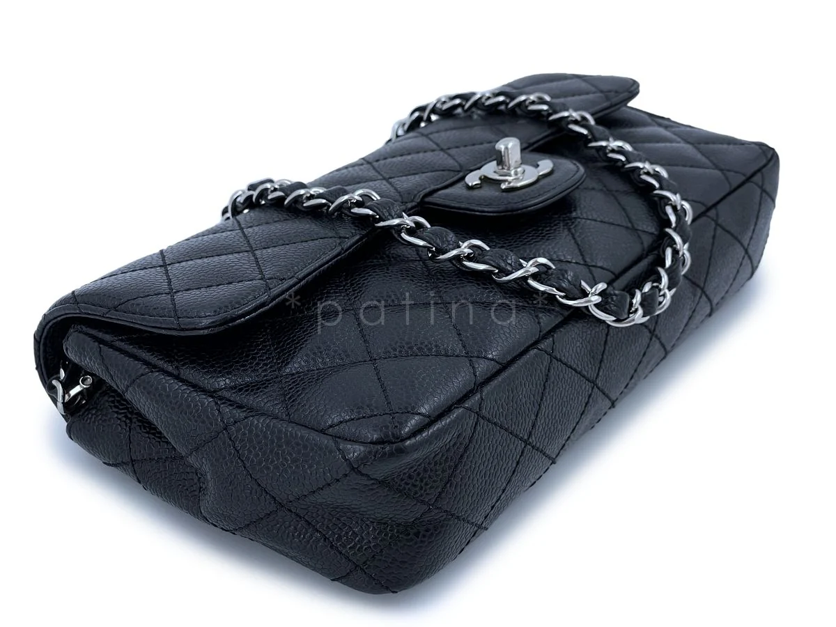 Chanel Black Caviar Classic East West Flap Bag SHW - Image 7
