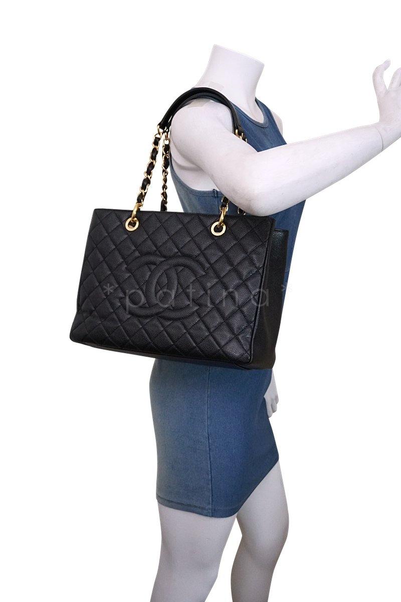 Chanel Black Caviar Classic Grand Shopper Tote GST Shopping Bag GHW - Image 13