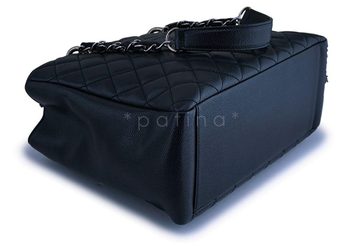 Chanel Black Caviar Classic Grand Shopper Tote GST Shopping Bag SHW - Image 12