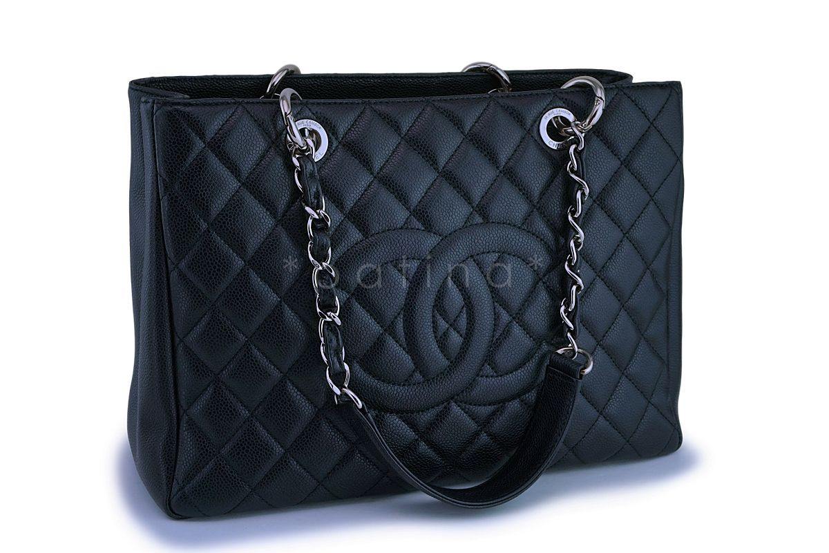 Chanel Black Caviar Classic Grand Shopper Tote GST Shopping Bag SHW - Image 2