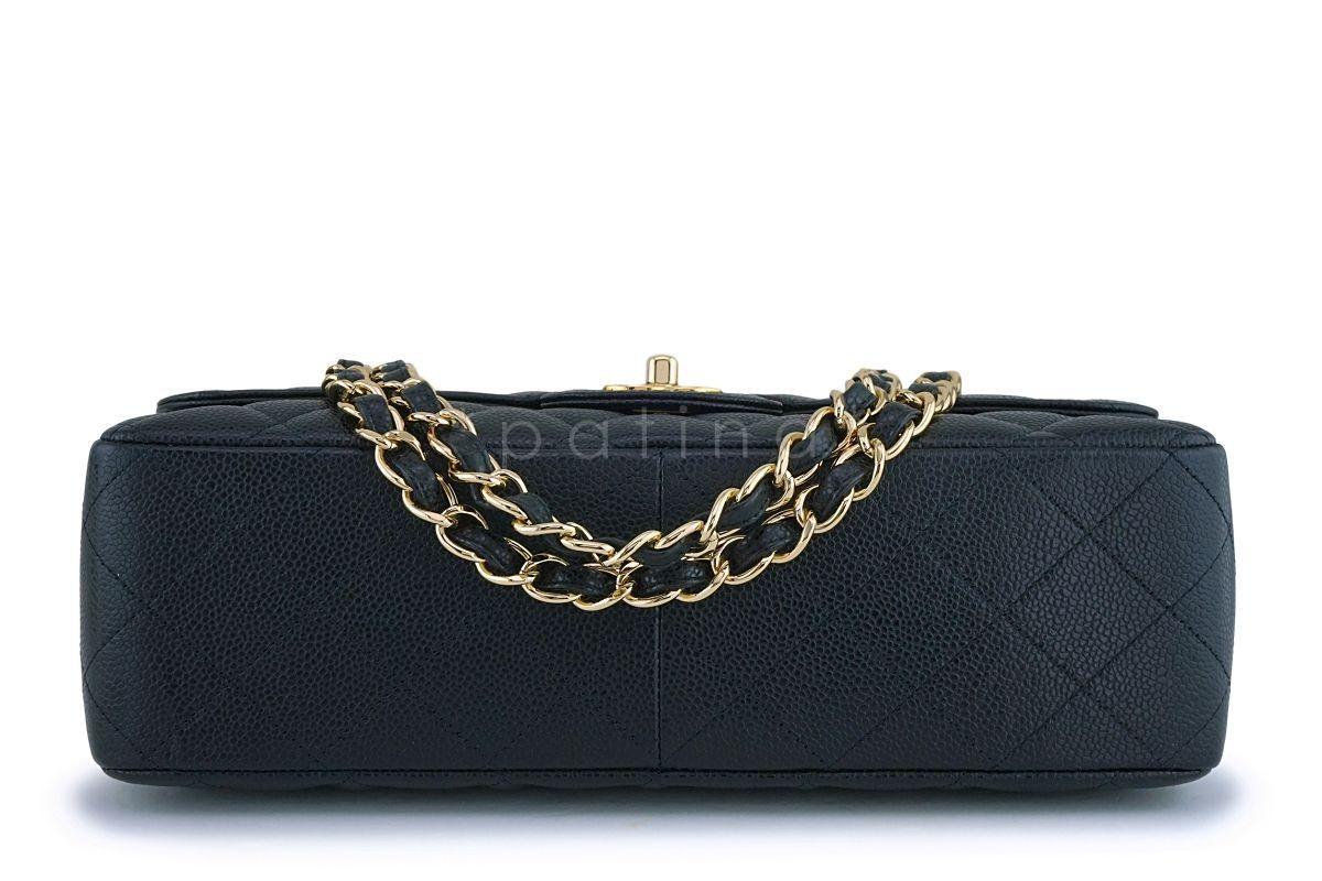 Chanel Black Caviar Classic Jumbo Flap Bag GHW - Image 6