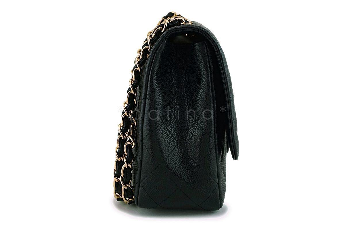 Chanel Black Caviar Classic Jumbo Flap Bag GHW - Image 4