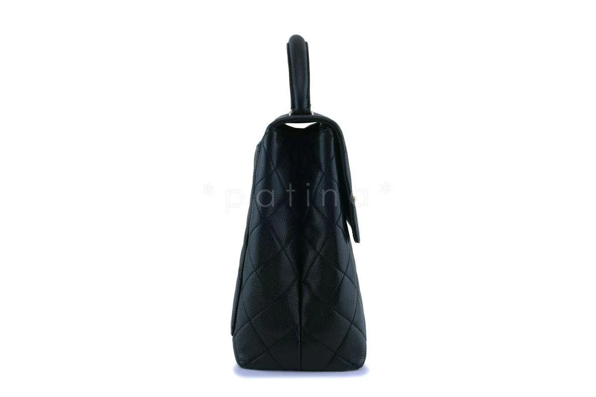 Chanel Black Caviar Classic Kelly Handheld Flap Tote Bag 24k GHW - Image 3