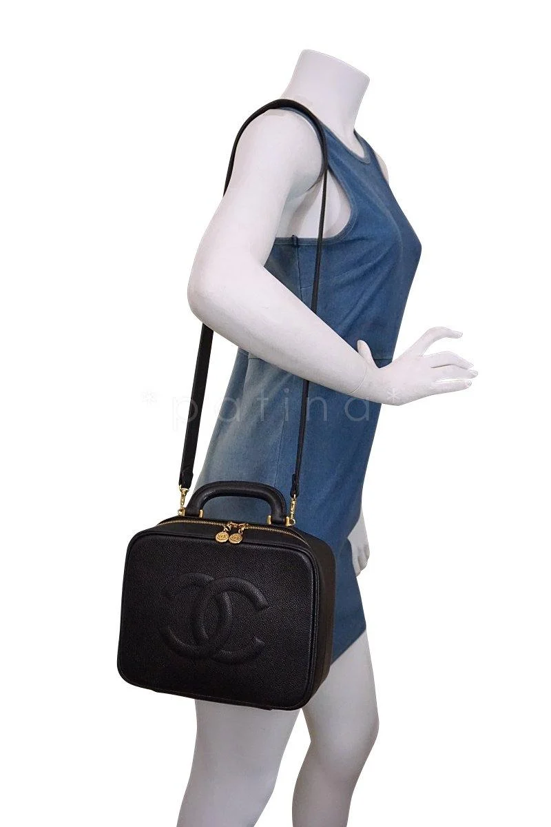Chanel Black Caviar Classic Vanity Case Bag - Image 14