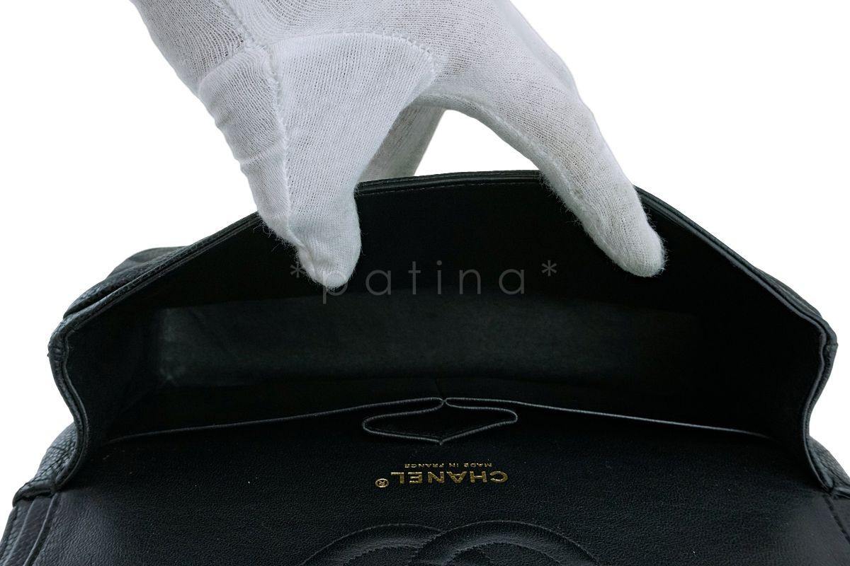 Chanel Black Caviar Classic Medium Double Flap Bag 24k GHW - Image 10