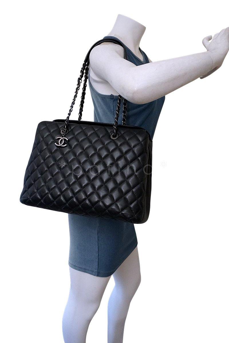 Chanel Black Caviar Classic Quilted Business Tote Bag - Image 13