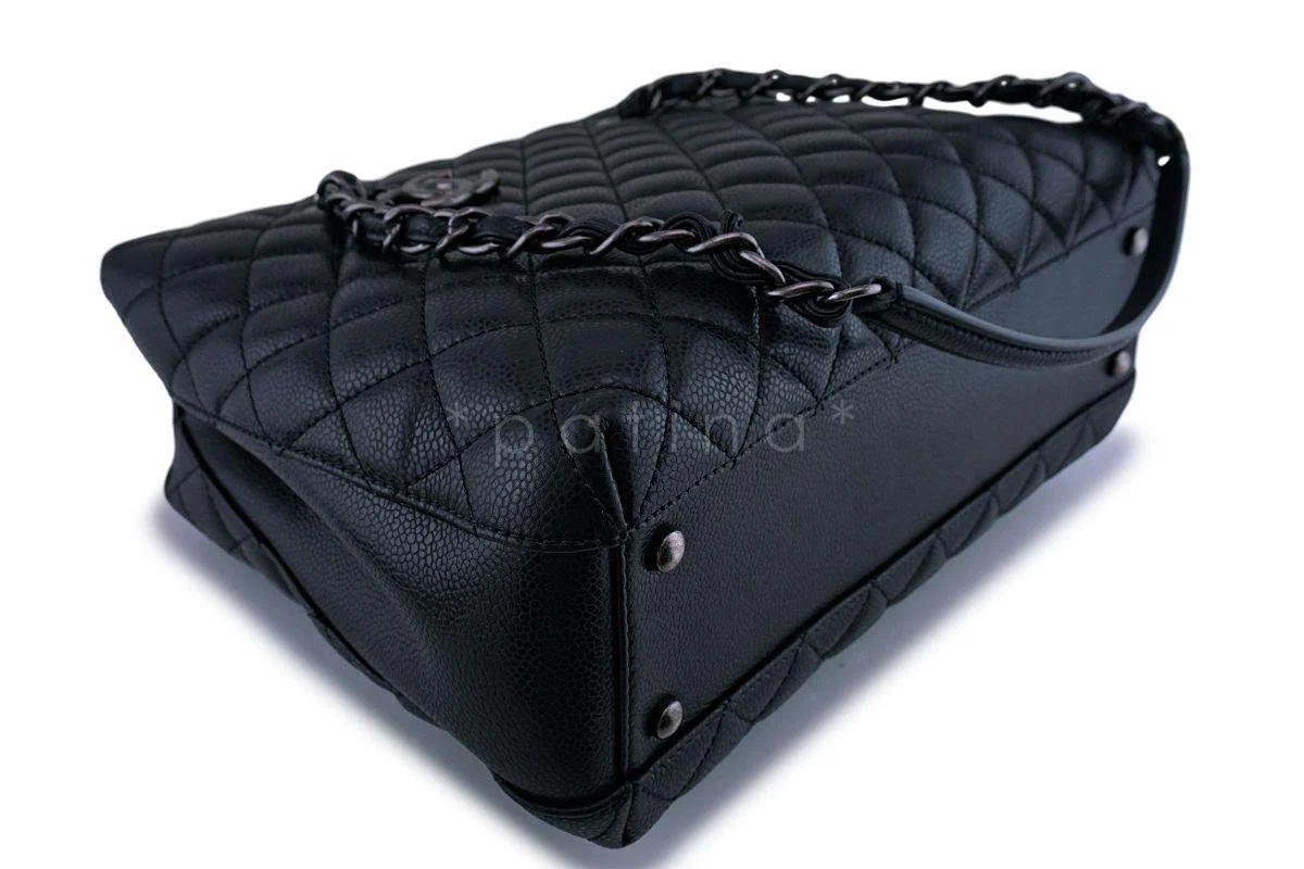 Chanel Black Caviar Classic Quilted Business Tote Bag - Image 7