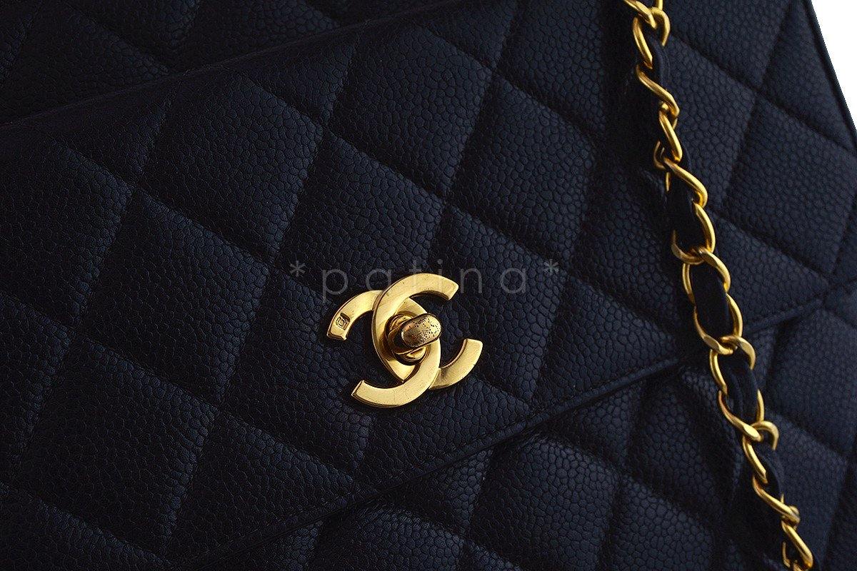 Chanel Black Caviar Classic Quilted Flap Shopper Tote Bag HFC - Image 7
