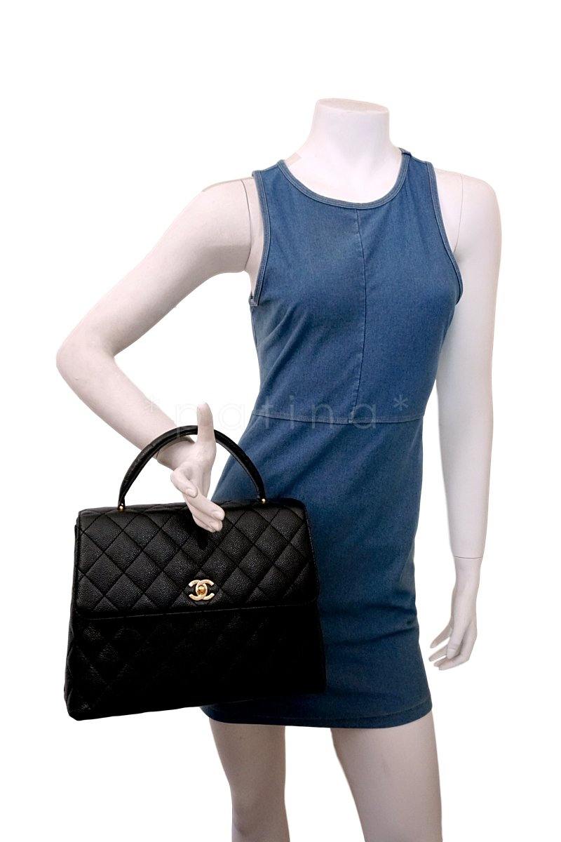 Chanel Black Caviar Classic Quilted Kelly Flap Bag 24k GHW - Image 13