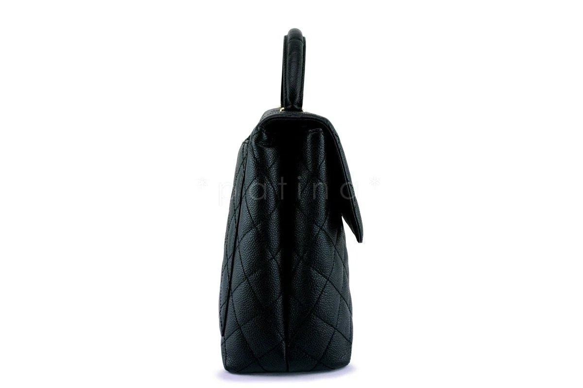 Chanel Black Caviar Classic Quilted Kelly Flap Bag 24k GHW - Image 3
