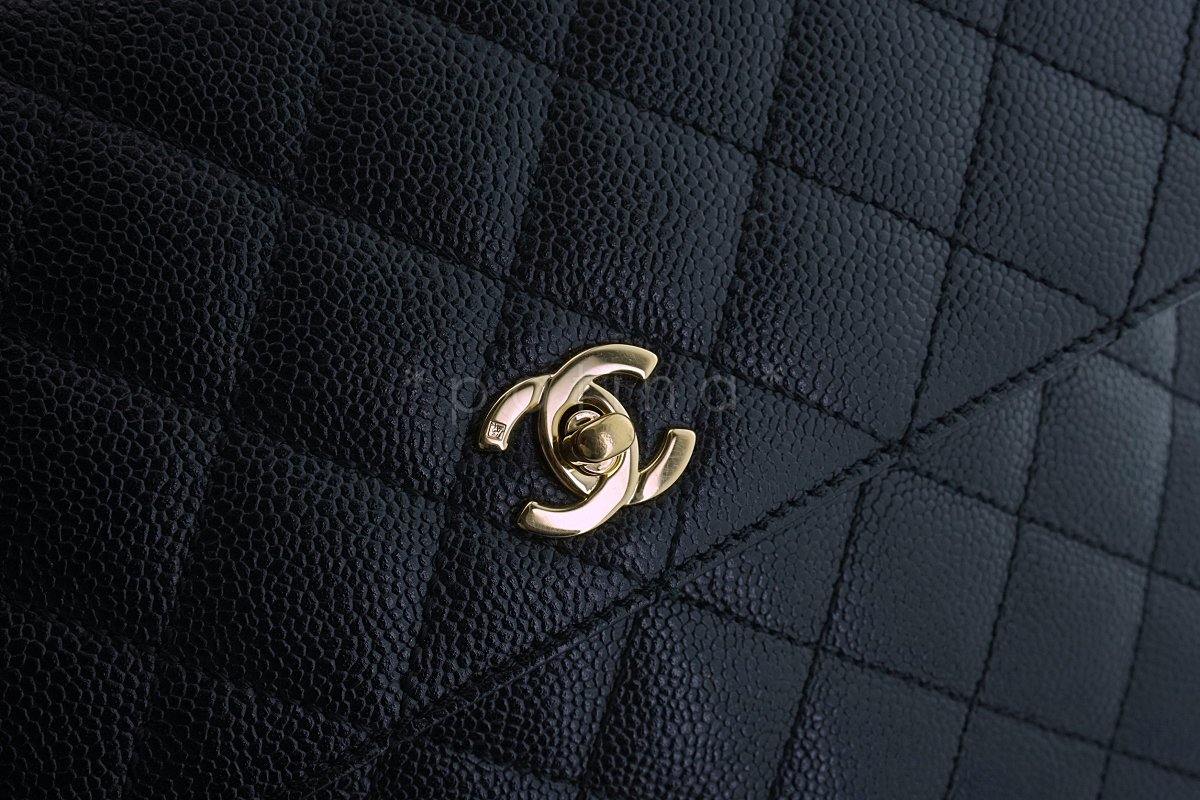 Chanel Black Caviar Classic Quilted Kelly Flap Bag 24k GHW - Image 7