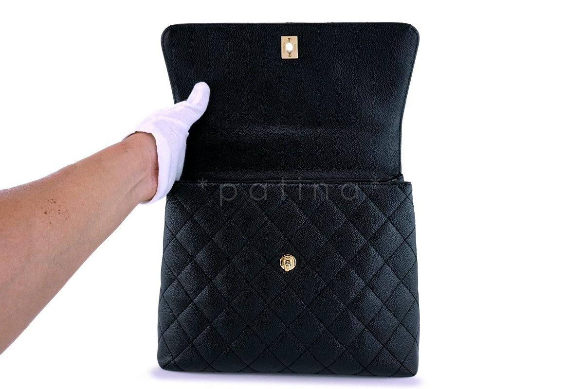 Chanel Black Caviar Classic Quilted Kelly Flap Bag 24k GHW - Image 8