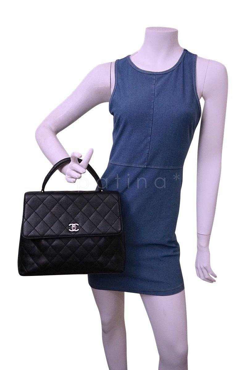 Chanel Black Caviar Classic Quilted Kelly Flap Bag SHW - Image 13