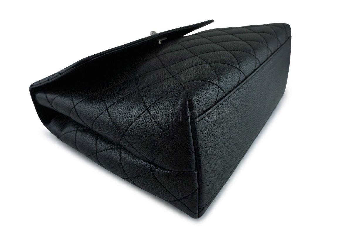 Chanel Black Caviar Classic Quilted Kelly Flap Bag SHW - Image 6