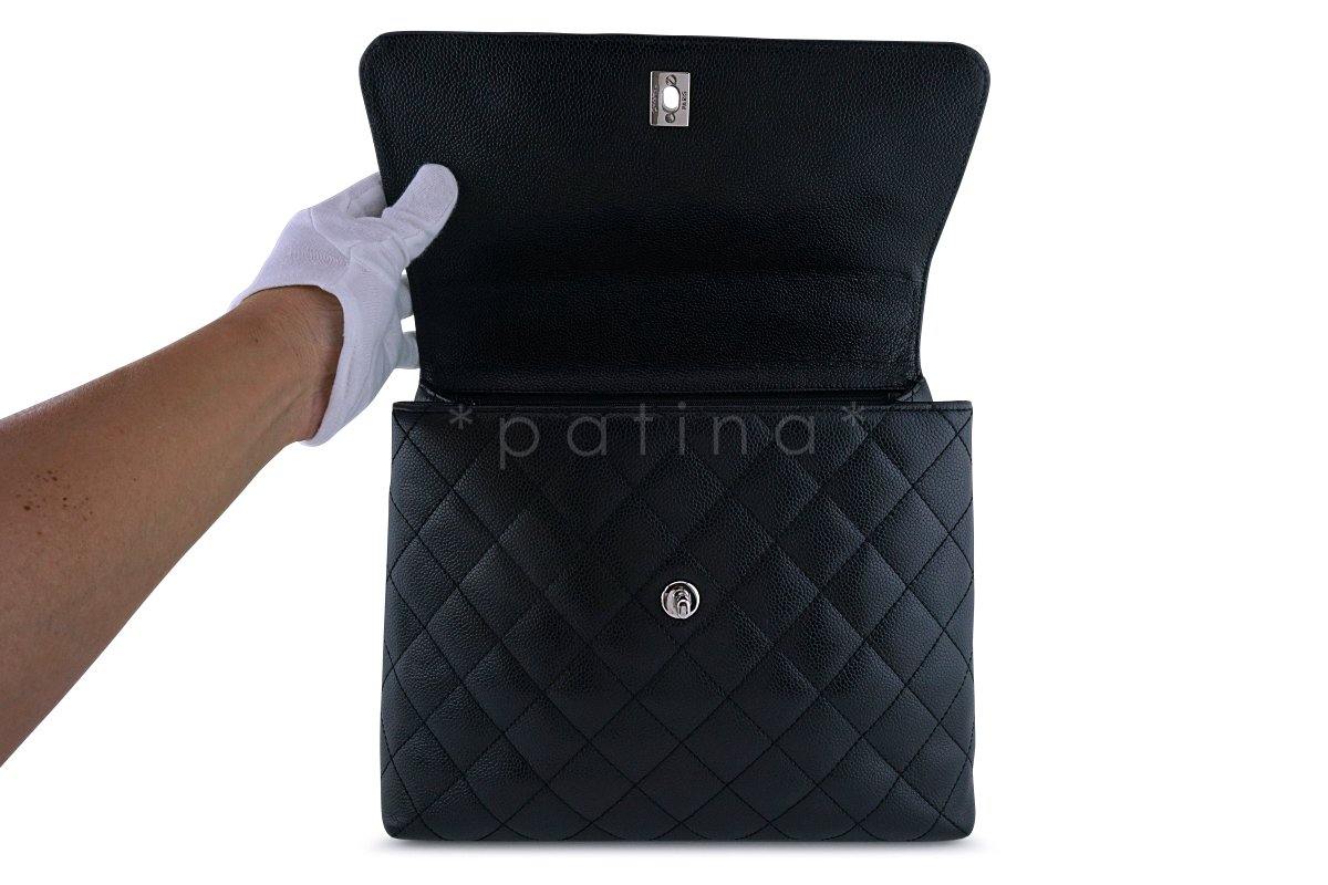 Chanel Black Caviar Classic Quilted Kelly Flap Bag SHW - Image 8