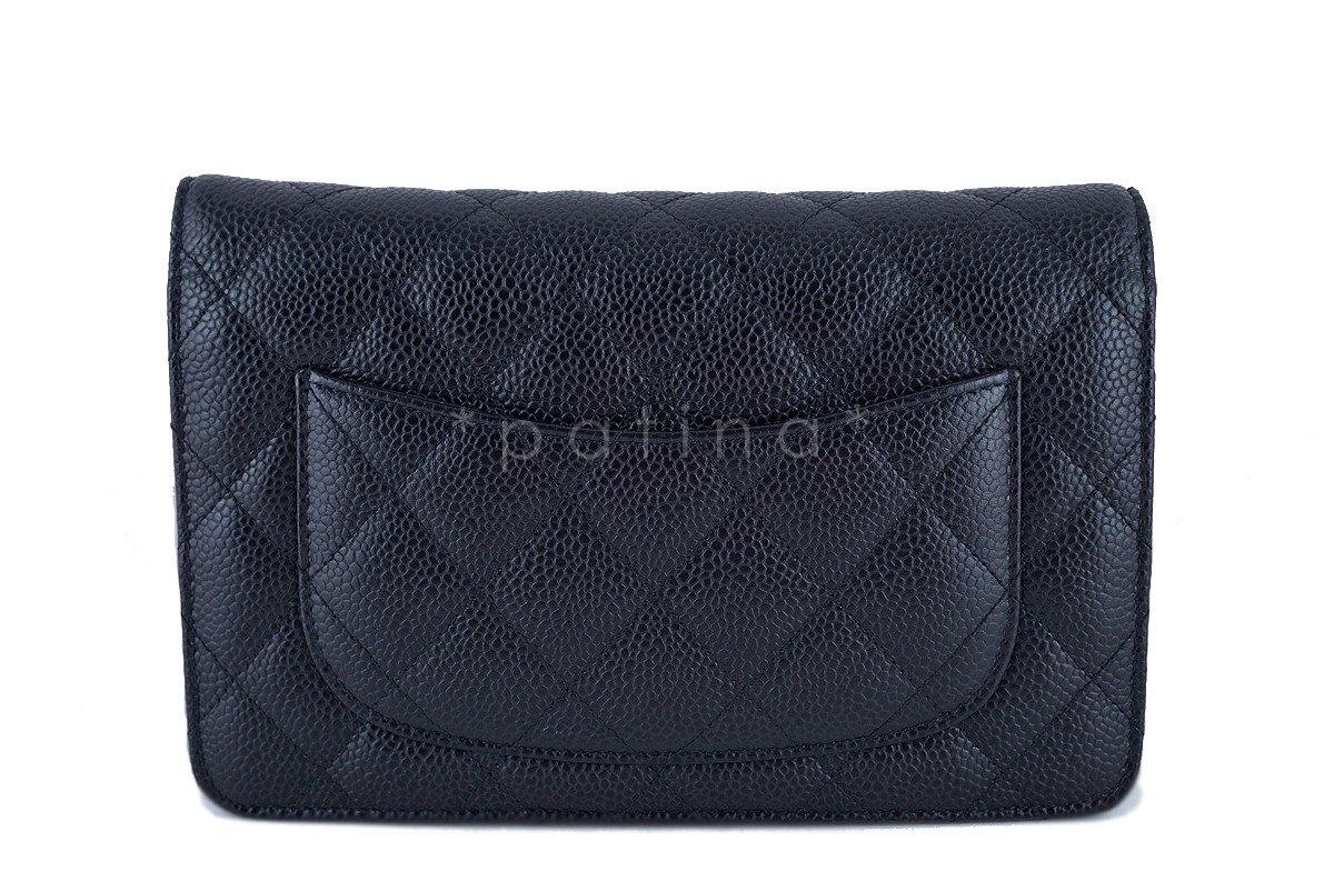 Chanel Black Classic Quilted WOC Wallet on Chain Flap Bag - Image 5