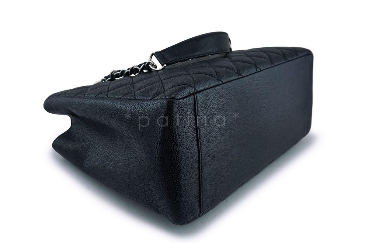 Chanel Black Caviar Classic Shopper GST Tote Bag SHW - Image 7