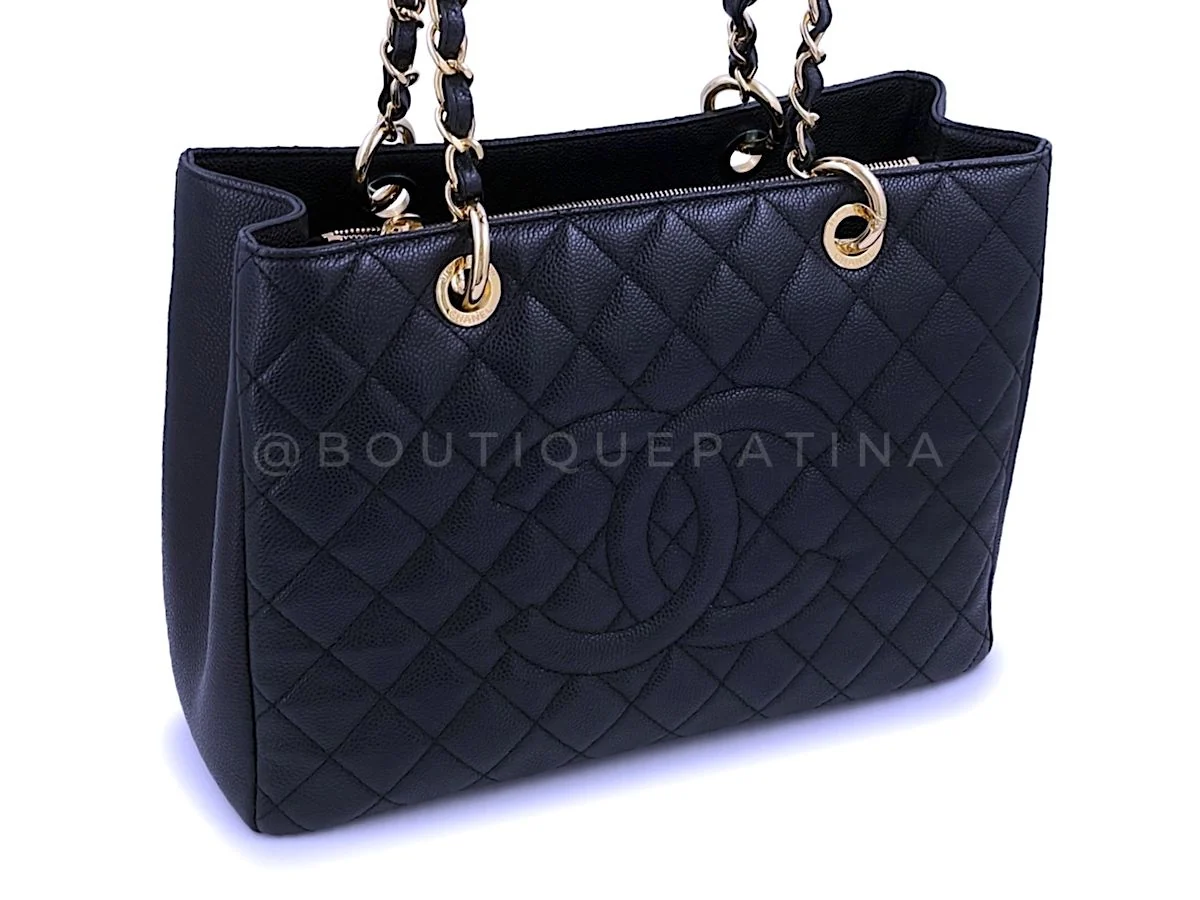 Chanel Black Caviar Grand Shopper Tote Bag GST GHW - Image 3