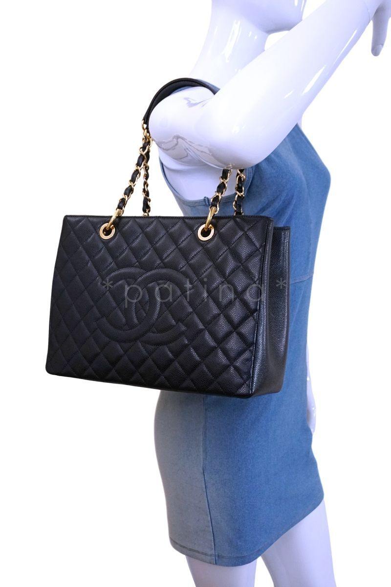 Chanel Black Caviar Grand Shopper Tote GST Bag GHW - Image 13