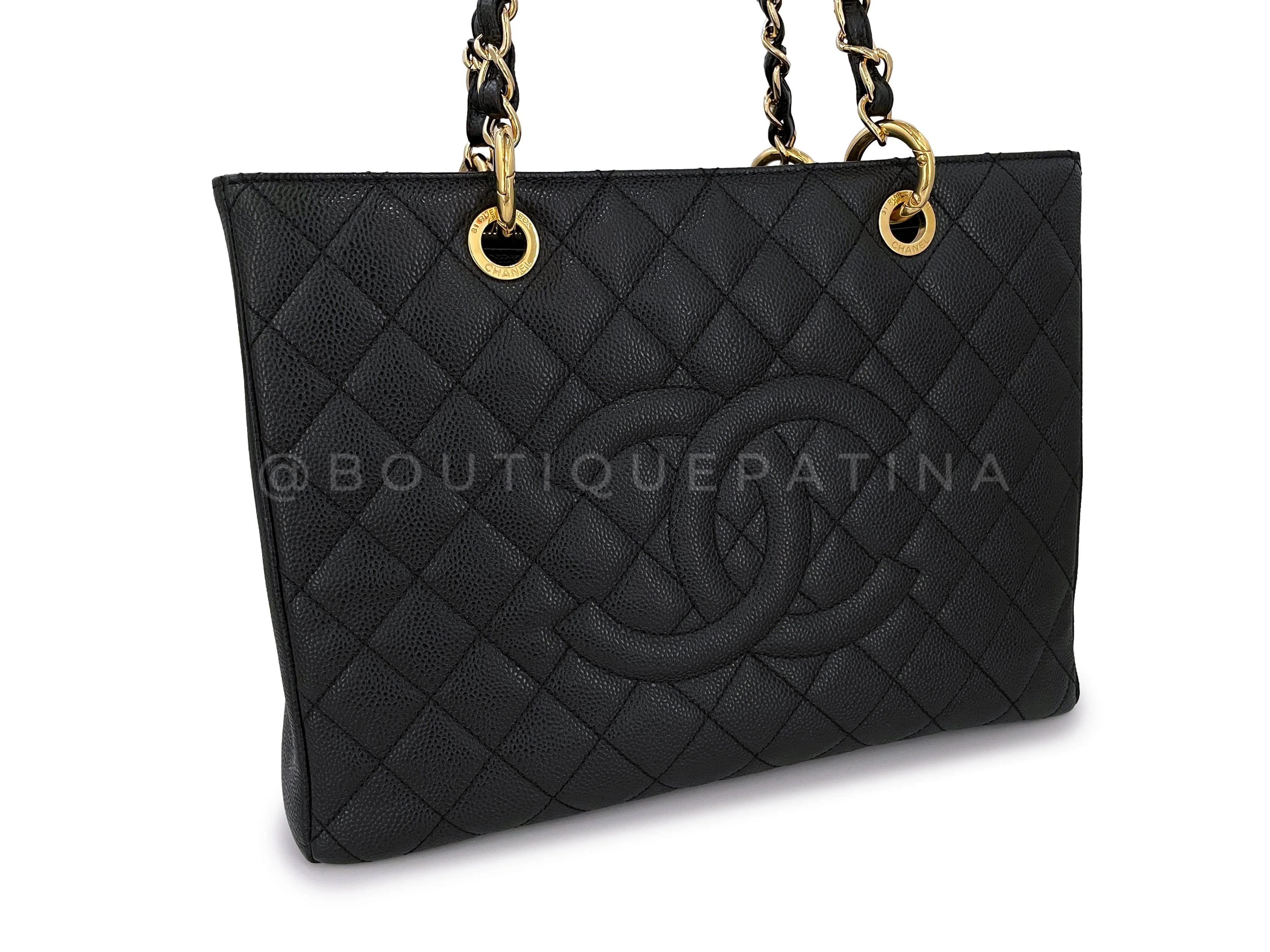 Chanel Black Caviar Grand Shopper Tote GST Bag GHW - Image 3