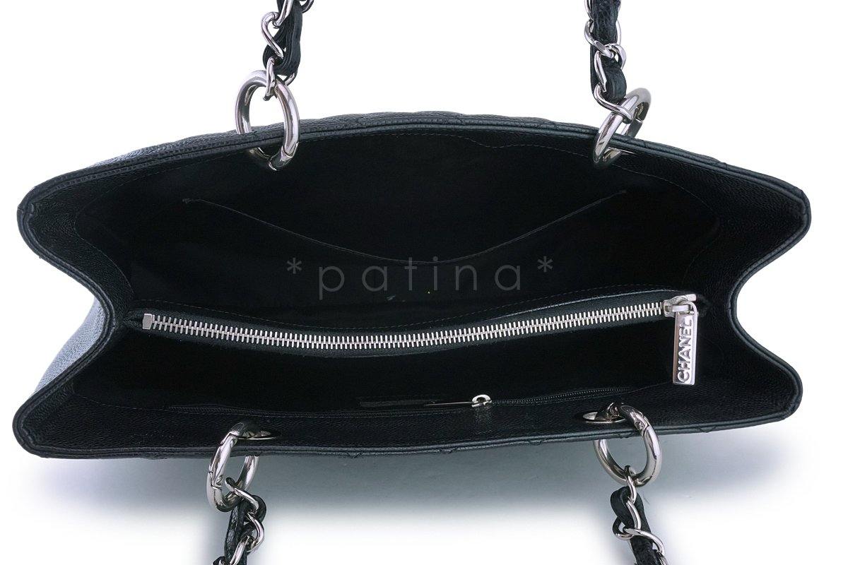 Chanel Black Caviar Grand Shopper Tote GST Bag SHW - Image 9
