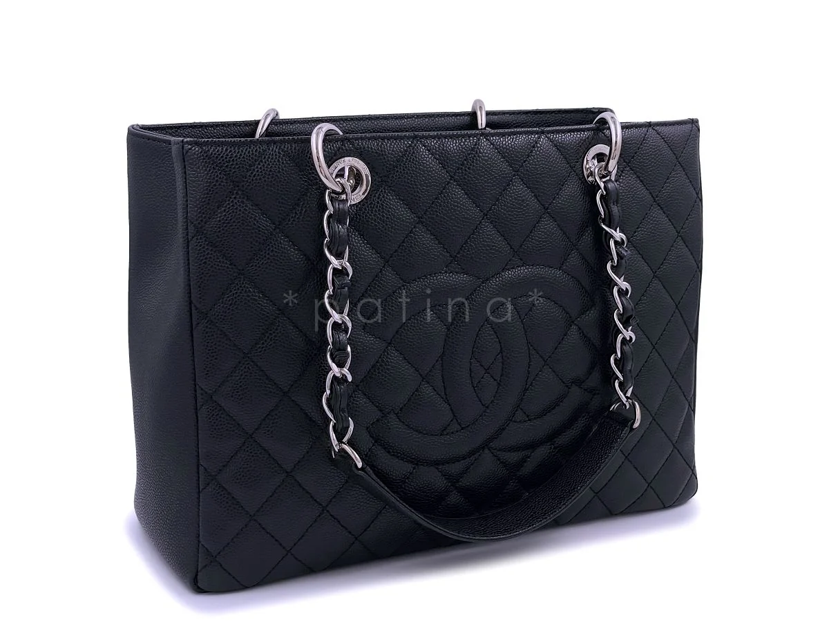 Chanel Black Caviar Grand Shopper Tote GST Bag SHW - Image 2