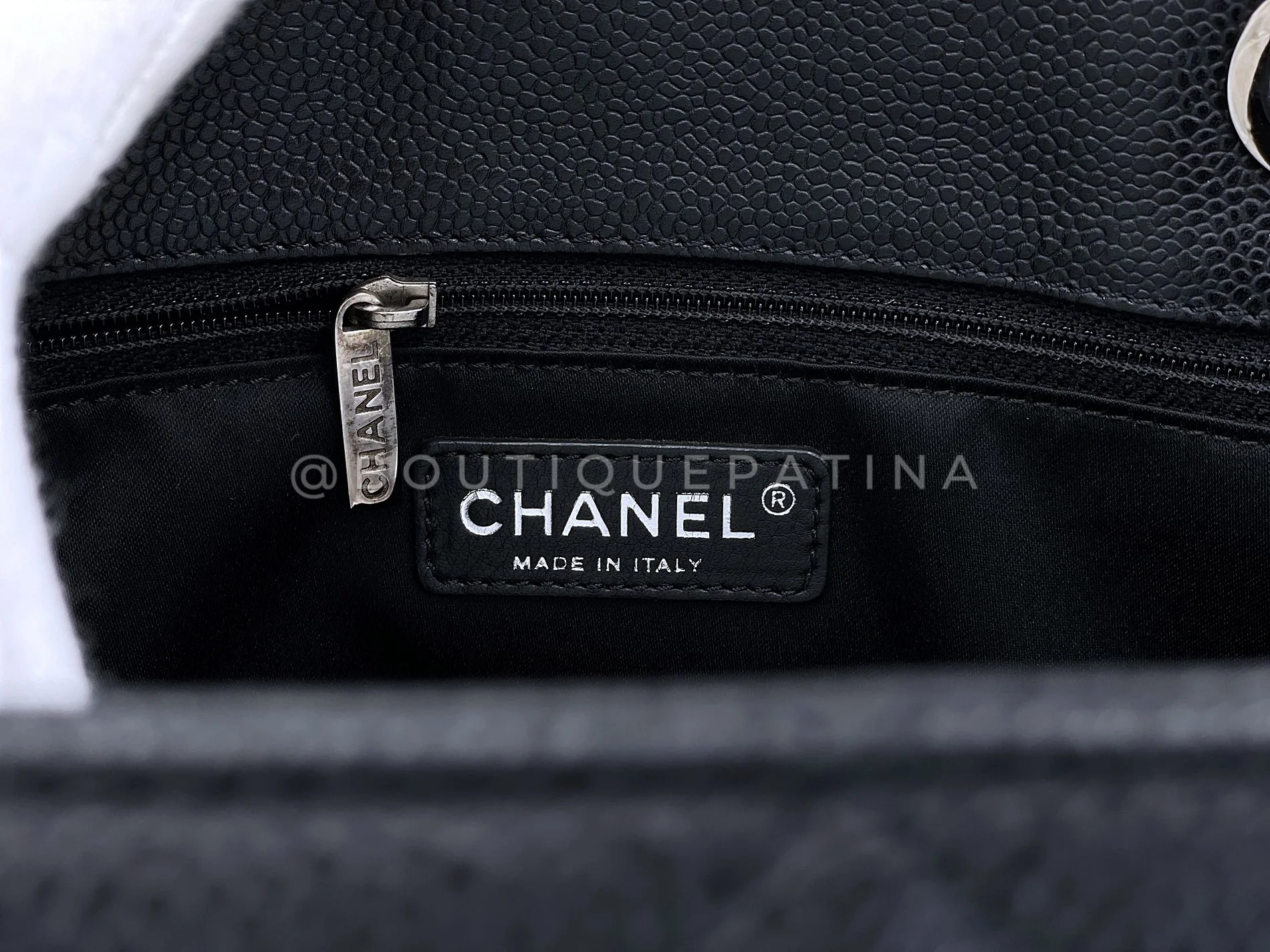 Chanel Black Caviar Grand Shopper Tote GST Bag SHW KH9 - Image 10
