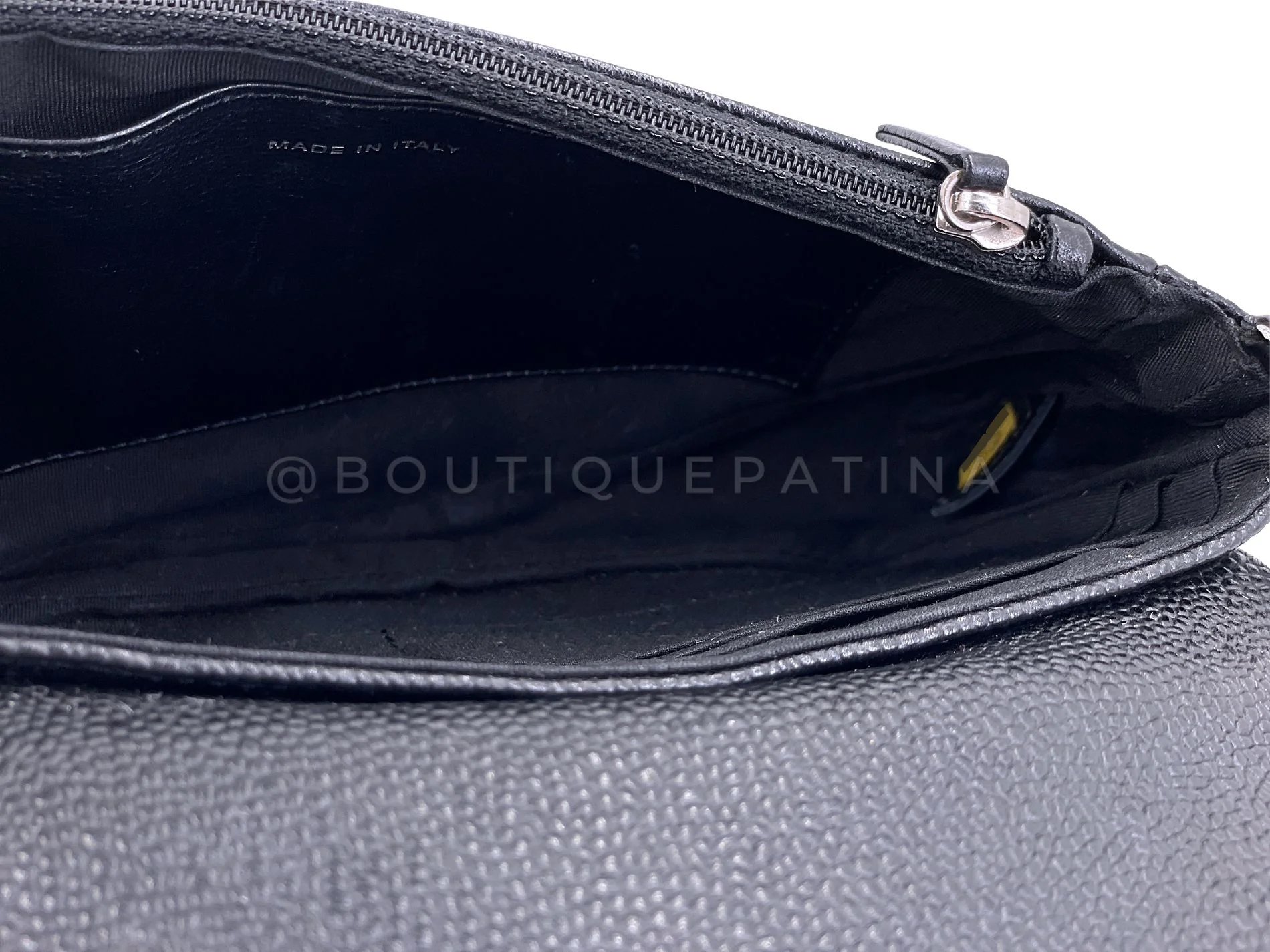 Chanel Black Caviar Half Moon Wallet on Chain WOC Bag SHW F2A - Image 13