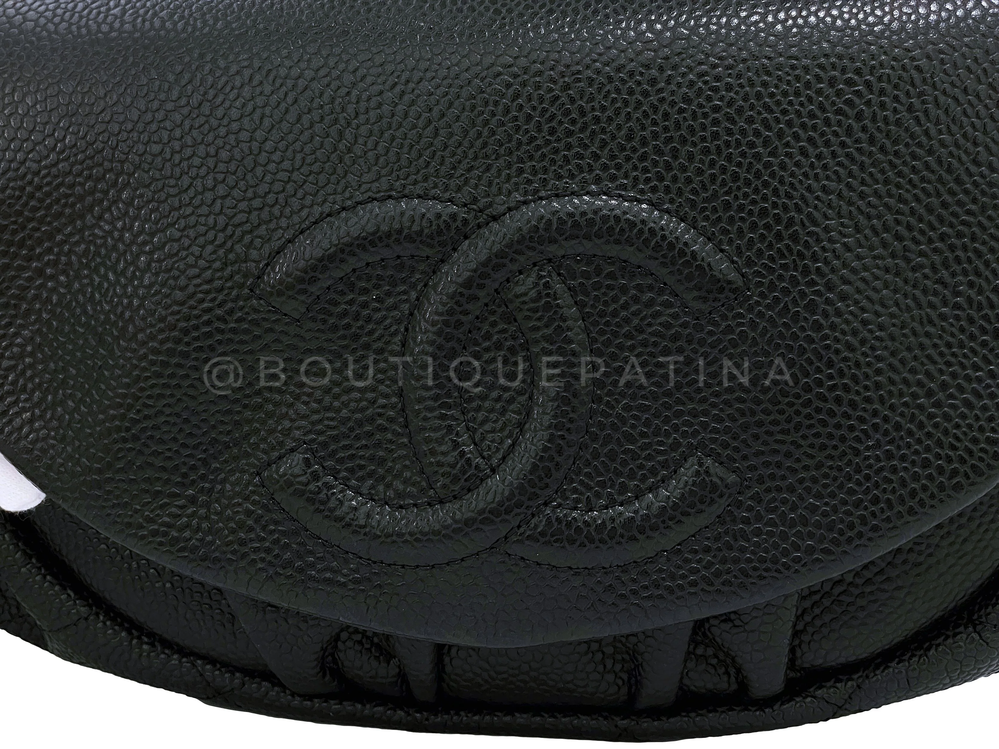 Chanel Black Caviar Half Moon Wallet on Chain WOC Flap Bag SHW - Image 10