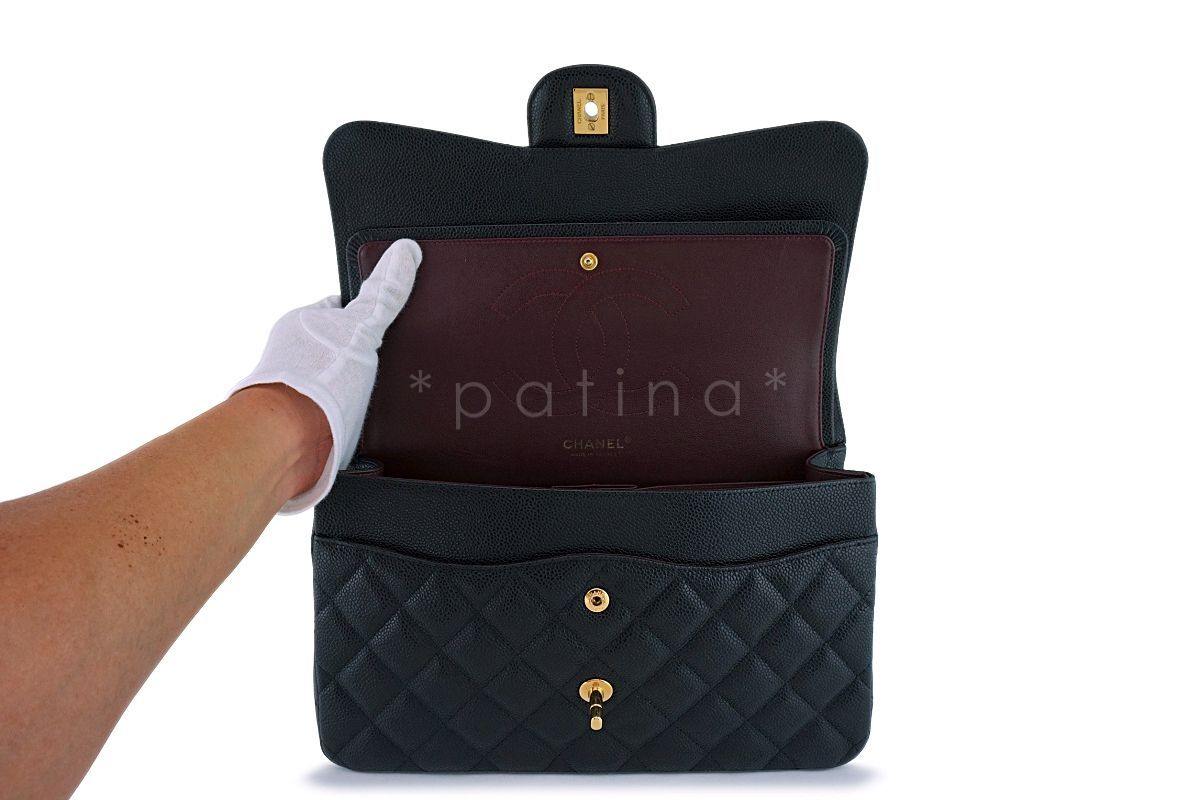 Chanel Black Caviar Jumbo Classic Double Flap Bag GHW - Image 9