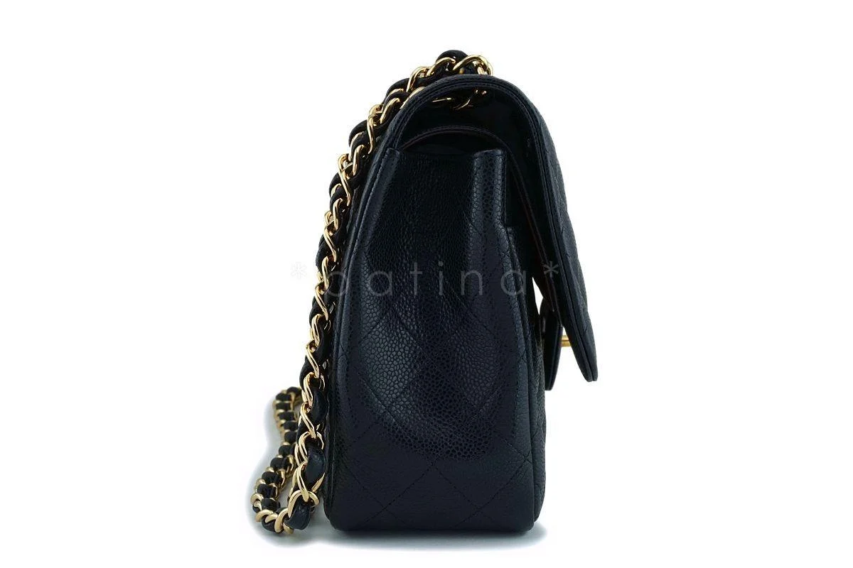 Chanel Black Caviar Jumbo Classic Double Flap Bag GHW - Image 4