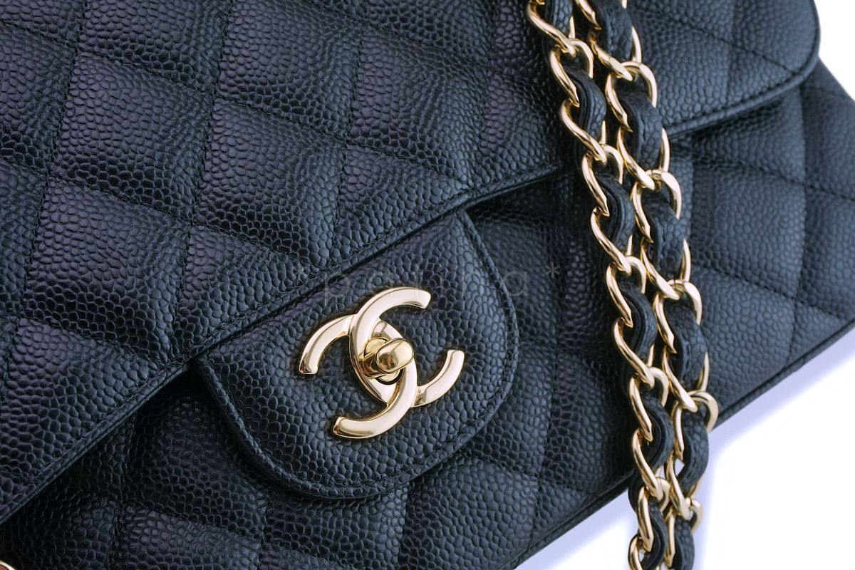 Chanel Black Caviar Jumbo Classic Double Flap Bag GHW - Image 8