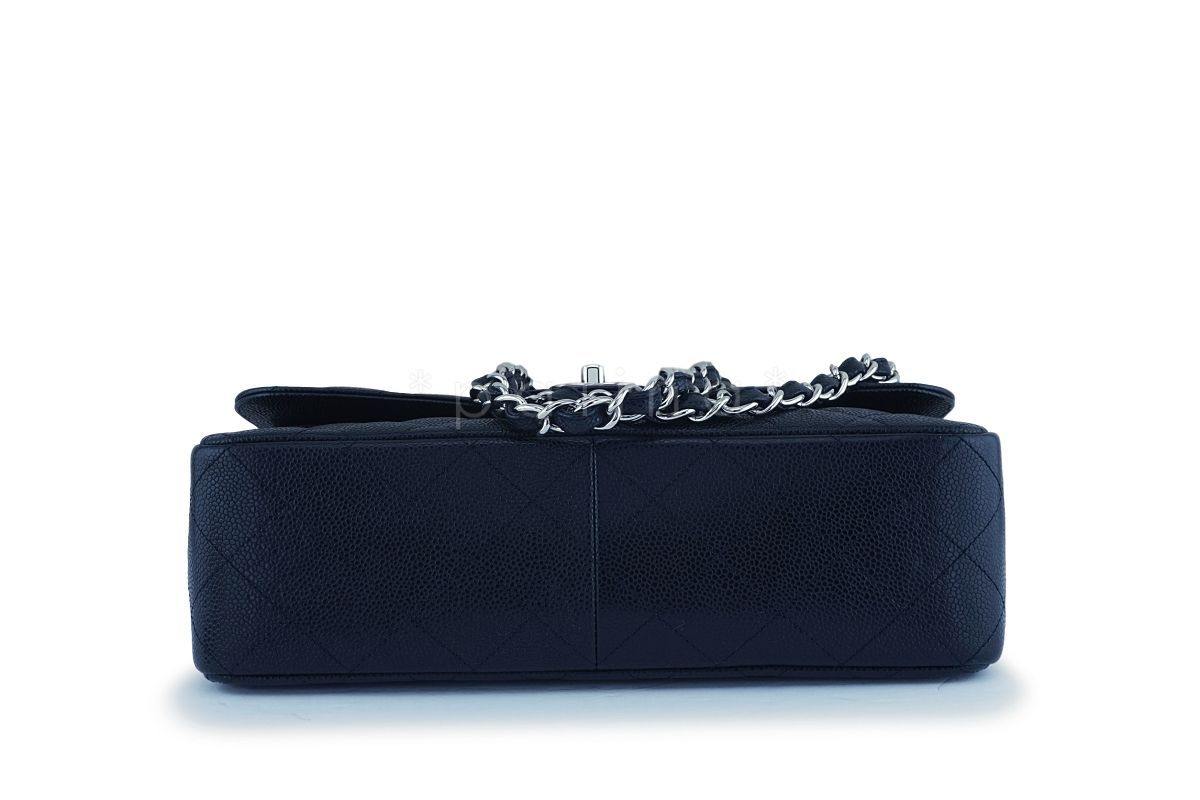 Chanel Black Caviar Jumbo Classic Double Flap Bag SHW - Image 5