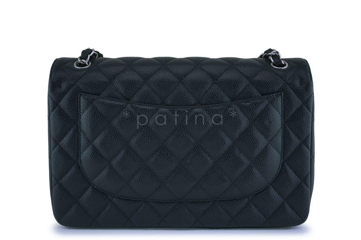 Chanel Black Caviar Jumbo Classic Double Flap Bag SHW - Image 5