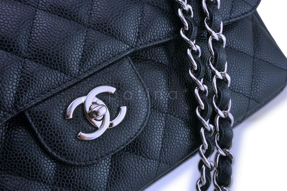 Chanel Black Caviar Jumbo Classic Double Flap Bag SHW - Image 8