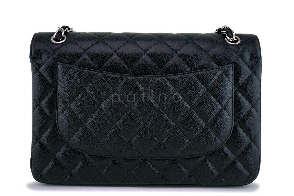 Chanel Black Caviar Jumbo Classic Double Flap Bag SHW - Image 5