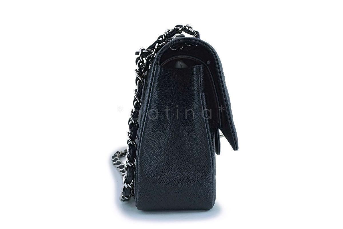 Chanel Black Caviar Jumbo Classic Double Flap Bag SHW - Image 4