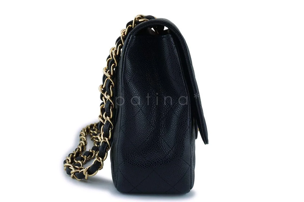 Chanel Black Caviar Jumbo Classic Flap Bag GHW - Image 4