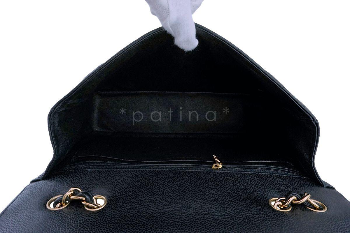 Chanel Black Caviar Jumbo Classic Flap Bag GHW - Image 10