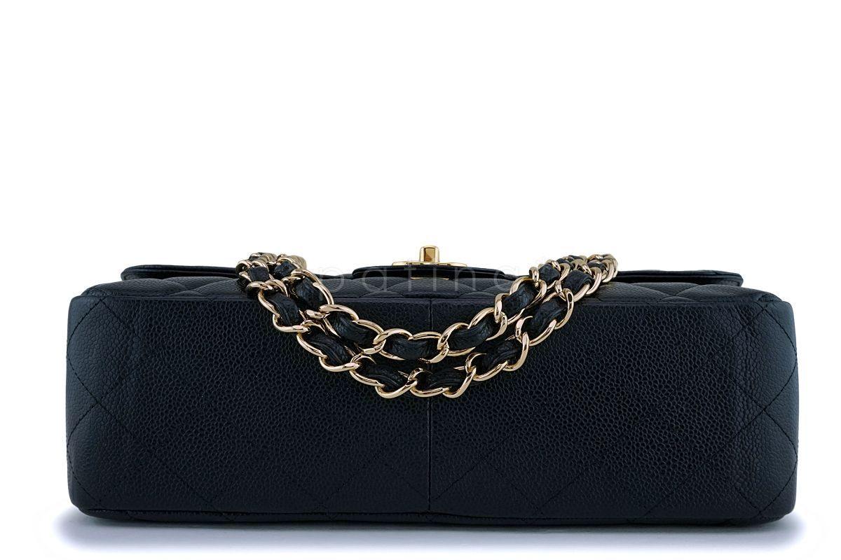 Chanel Black Caviar Jumbo Classic Flap Bag GHW - Image 6