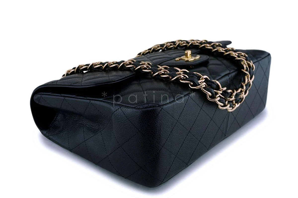 Chanel Black Caviar Jumbo Classic Flap Bag GHW - Image 7